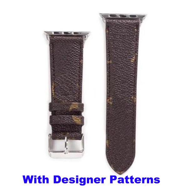 Fashion Designer smart watch Straps For apple watch band Series 1 2 3 4 5 6 38mm 40mm 42mm 44mm PU leather SmartWatches Strap Replacement Wi