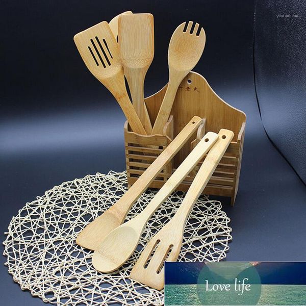 Spoons 5 Piece Set Bamboo Utensil Kitchen Wooden Cooking Tools Spoon Spatula Mixing Kitchenware Tool Knife Sets 20211 Factory price expert d