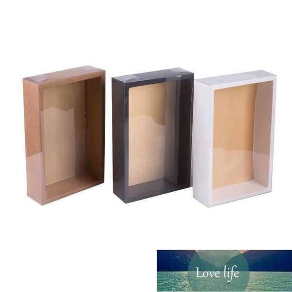 20pcs White Black Kraft Paper Box with PVC Cover Cake Cookie Jewelry Display Box Candy Packaging Factory price expert design Quality Latest