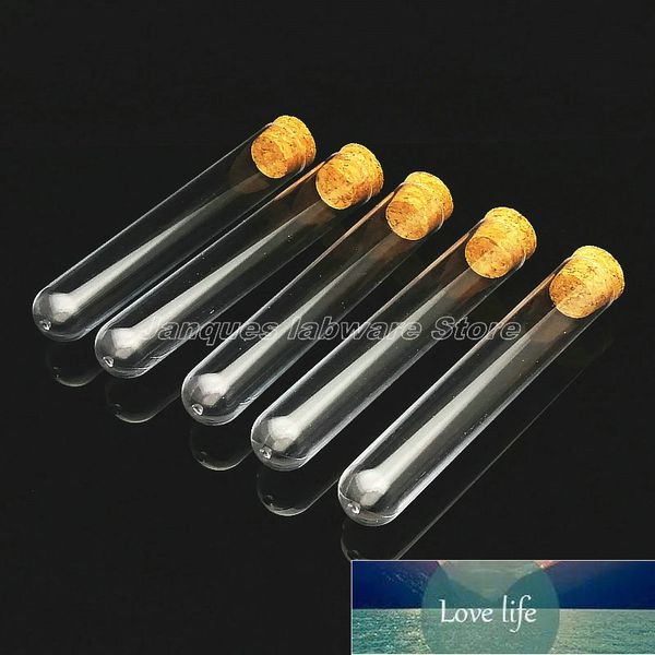 25x150mm Lab Transparent Plastic Test Tubes With Cork Caps,Party Candy Bottle with Round Bottom,Wedding Gift Vial