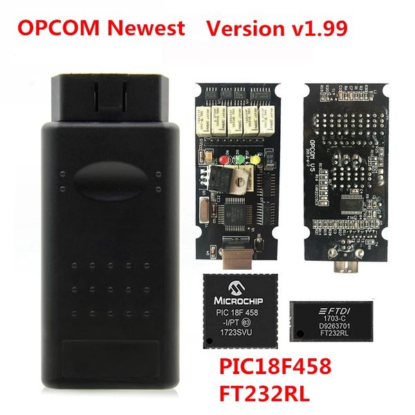 V1.95 OPCOM V1.59 1.65 OP COM V1.70 V1.78 Tool For OBD2 OP-COM High Speed USB Cable Interface Scanner Diagnostic With PIC18F458 Chip