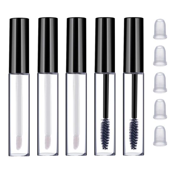 2021 3ML Reusable Empty Mascara Tube Eyeliner Bottle Lip Gloss Tubes Vials Containers with Wands Brushes and Rubber Insert