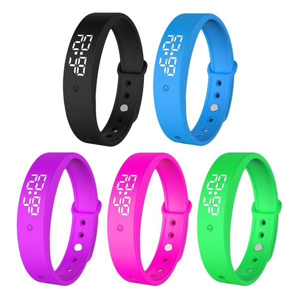 V9 Body Temperature Smart Wristbands Bracelet Monitor Thermometers Vibration Alarm Watch Smartband Fitness Bluetooth Waterproof Band