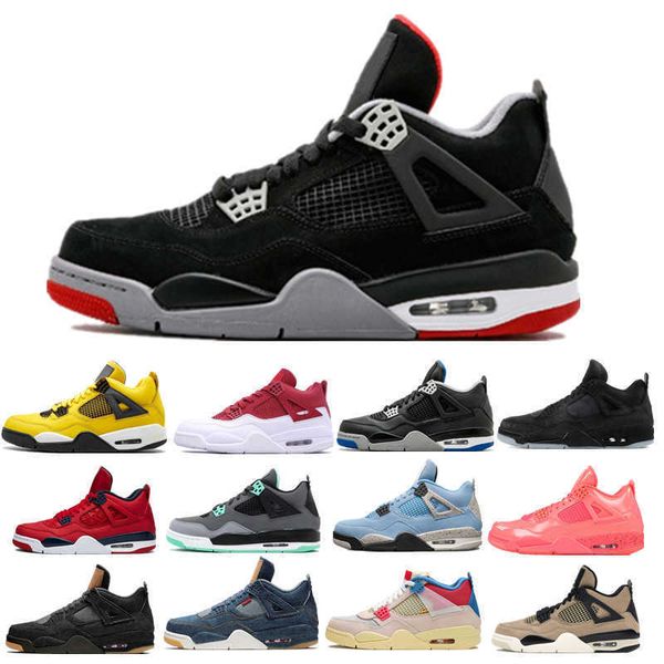 Basketball Shoes 4s Men Women OG 4 Hyper Royal University Blue Silver Toe Dark Mocha Black Cat Fire Red Tattoo Mens Sports SneakersKQJ1