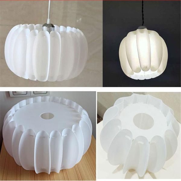 Lamp Covers & Shades White D18cm D30cm Pumpkin Shade Replacement D4cm Opening DIY Lampshade Cover For E27 Pendant Desk Lighting