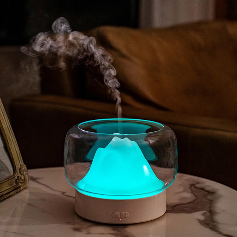 Humidifiers BPA Free Aroma Diffuser 400ML Moutain View Ential Oil Aromatherapy Difusor With Warm And Color LED Lamp Humidificador