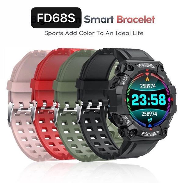 2021 FD68S Smart Watch Wristbands Bluetooth Heart Rate tracking Blood Pressure Monitor Fashion Health Reminds Ultra-long Standby Sports Watc