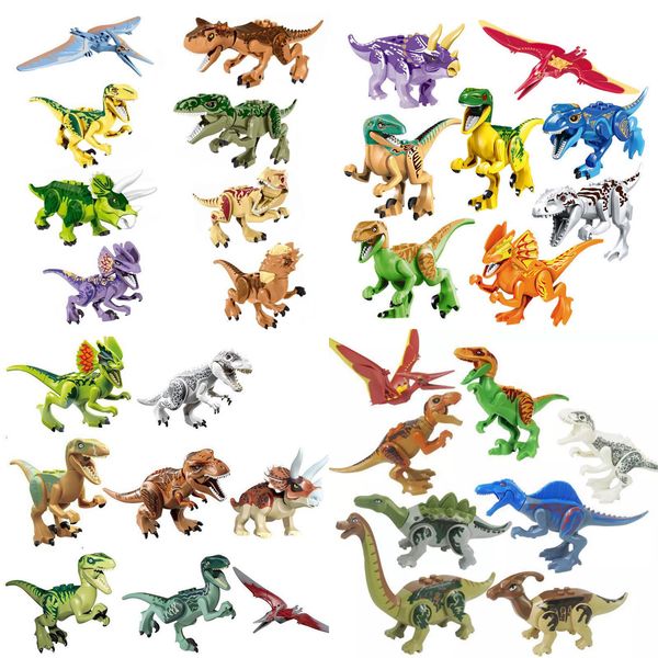 of Dinosaurs Block Puzzle Bricks Dinosaurs Figures Building Blocks Baby Education Toys for Children Gift Kids Toy s