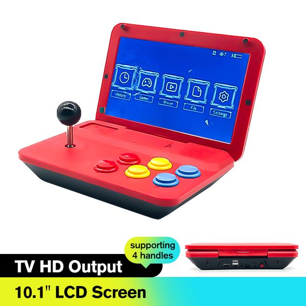 10.1LCD Large Screen Joystick Arcade USB Portable Video Game Console Retro Gaming Console Support 4 Players 16-32-64G TV Output