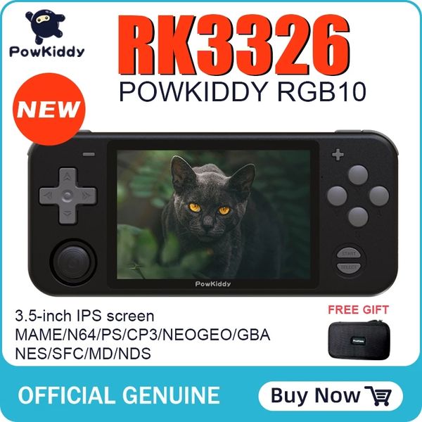 POWKIDDY RGB10 RK3326 32GB-64GB-128GB 10000 Games Handheld Game Console 3.5 inch IPS HD Screen 3D Rocker Retro Game Console