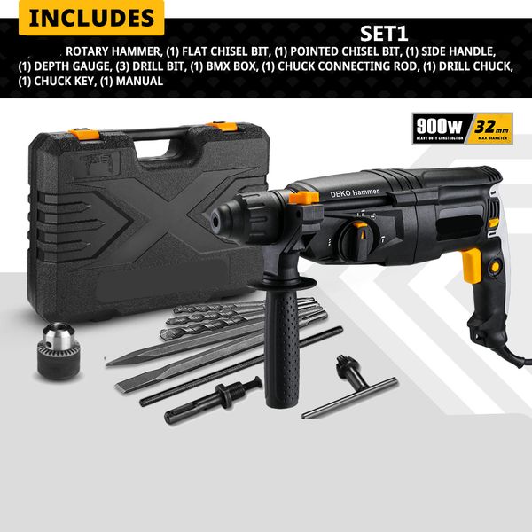 2000W 220V Multifunctional Rotary Hammer with BMC and 6pcs Accessories Electric Demolition Impact Drill