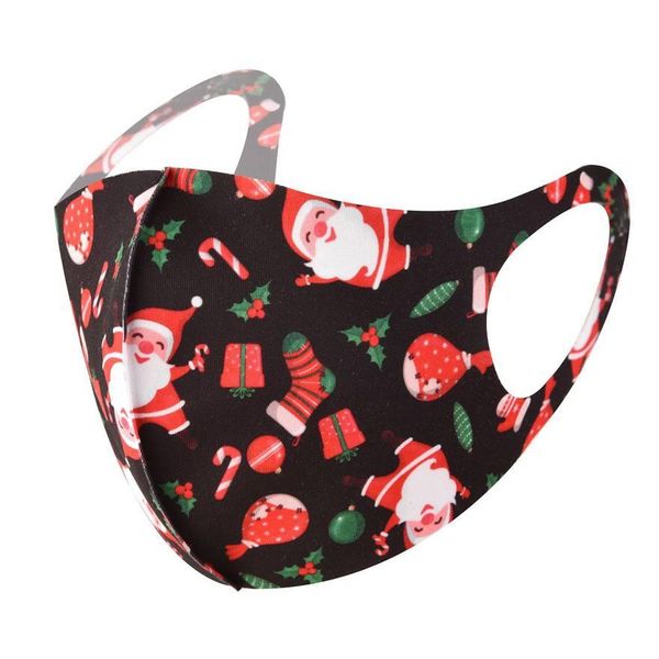 face mask Christmas Santa gift designer masks 2020 3D printing boys girls facemask dustproof sunscreen washable men women black red masks