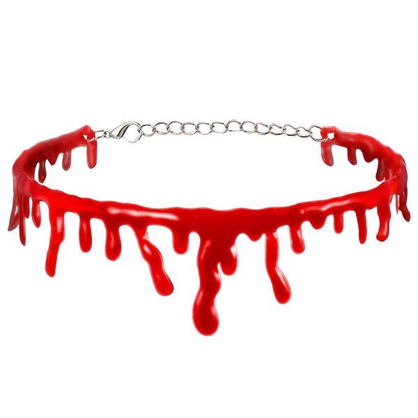 Halloween Blood Necklace Toys Women Chokers Necklaces Party DIY Decorations Horror Props Kids Toy Gift Haunted House 0656