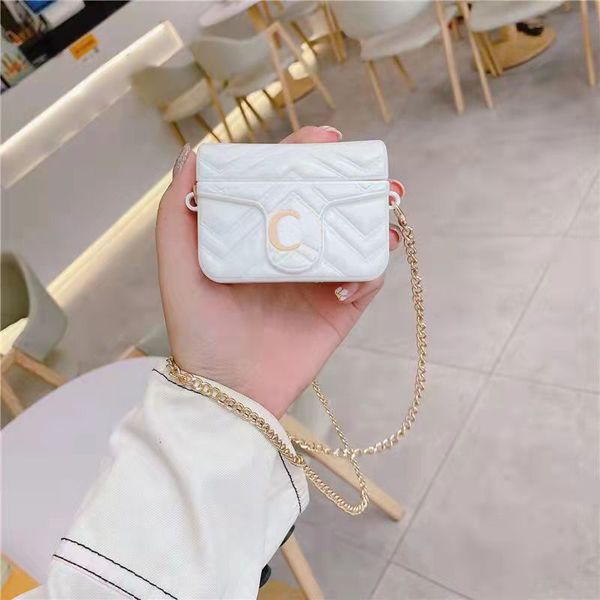 Fashion Aslant Luxurys Desingers Airpods Case Headphone Accessories Shock Proof Protector Cover Pouch Anti Lost Wireless Earphone Package 4