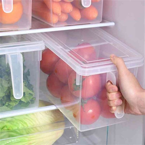 Kitchen Transparent PP Storage Box Grains Beans Contain Sealed Home Organizer Food Container Refrigerator Boxes 210922