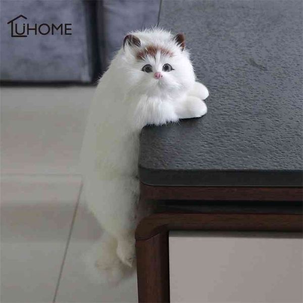 Cute Plush Cat Art Ornaments Figurine Home Desk TV Hanging Toys Simulation Figure Statue Decor Crafts Gifts 210924