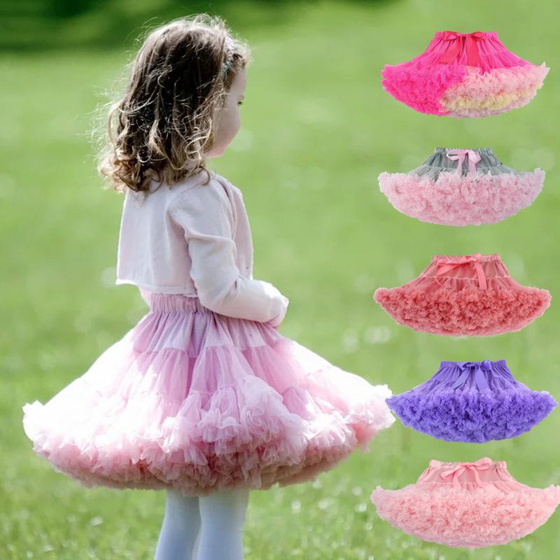 Skirts Girls Tutu Ballet Skirt Ballerina Pettiskirt Fluffy Children For Party Dance Princess Girl Tulle Clothes Christmas