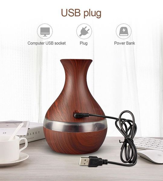 Humidifiers new 2022Wood grain shape air humidifier with 200ml essential oil ultrasonic diffusion suitable for office and home use CL250104