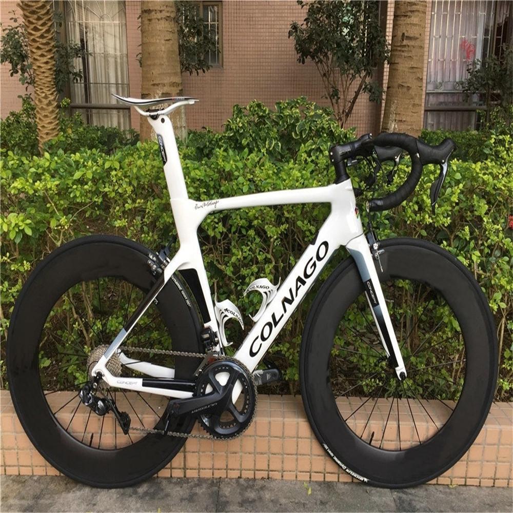 White Colnago CONCEPT Carbon Complete Road Bike bicycle With R7010 R8010 Groupset 88MM BOB CARBON WHEELSET