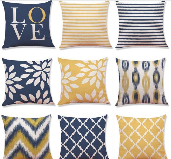 Cotton Geometry Pillowcase Pillow Case Linen Printed 18x18 Inches Euro Pillow Cushion Covers Car Sofa Home Party Decoration 45*45cm