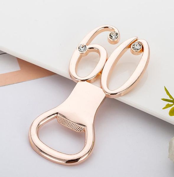 2021 60th Design 60 years gold beer bottle opener Number 60 opener For wedding Anniversary Birthday gifts