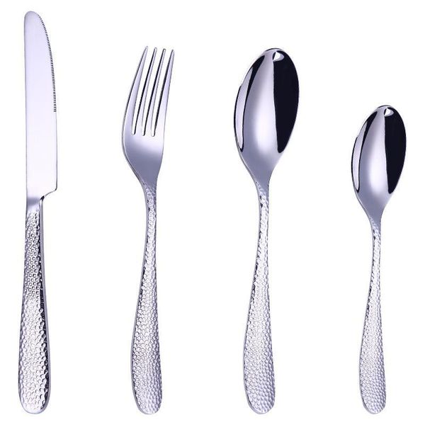 4pcs-set Stylish Flatware Set 5Colors Tableware Cutlery Stainless Steel Utensils Kitchen Dinnerware include Knife Fork Spoon Dessert