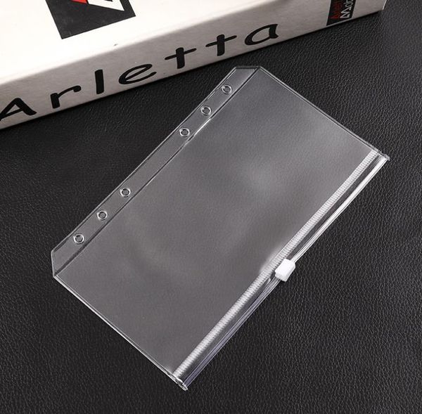 Filing Supplies A5 A6 Frosted Plastic Binder Inserts 6 Holes Zipper Bags PVC Notebook Pockects Clear Cash Envelopes Storage Folders Suitable