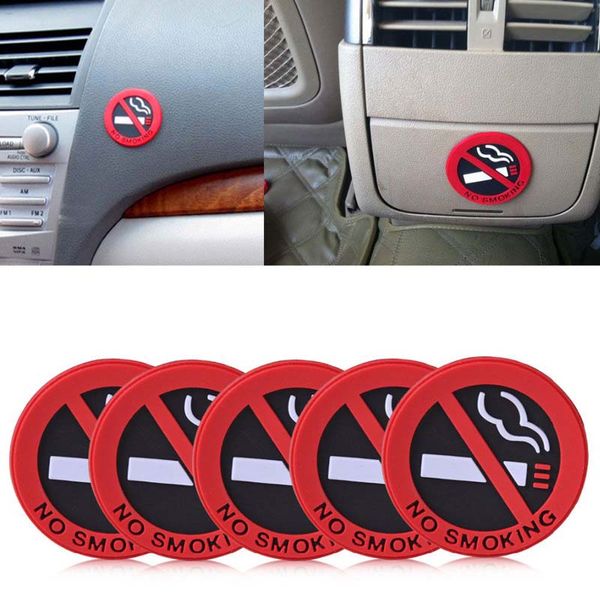 Auto Rubber Sticker No Smoking Sign Fire Safety Warning Stickers Car Restaurant Hotel Office Elevator Market Taxi Decal Stickers 5PCS-Lot