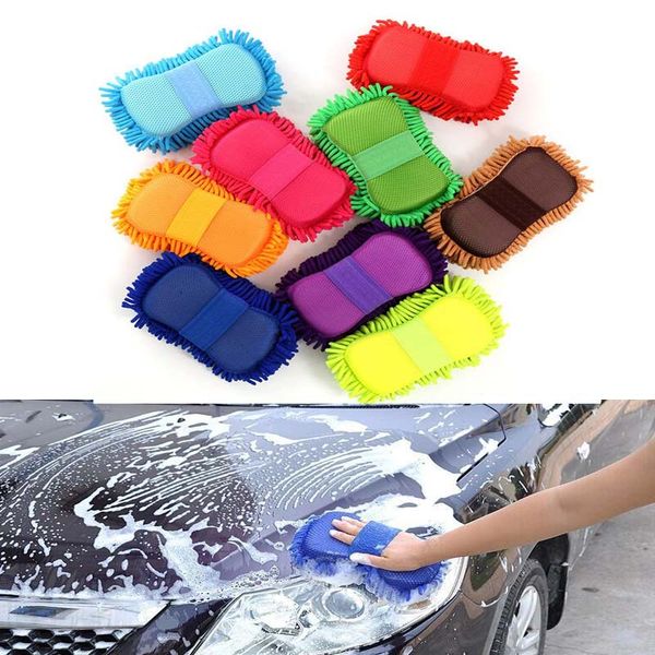Auto Wash Sponge Glove Microfiber Chenille Sponges Car Cleainer Towel Duster Motorcycle Truck Washing Cloth Tool Home Window Desk Dust Cleai