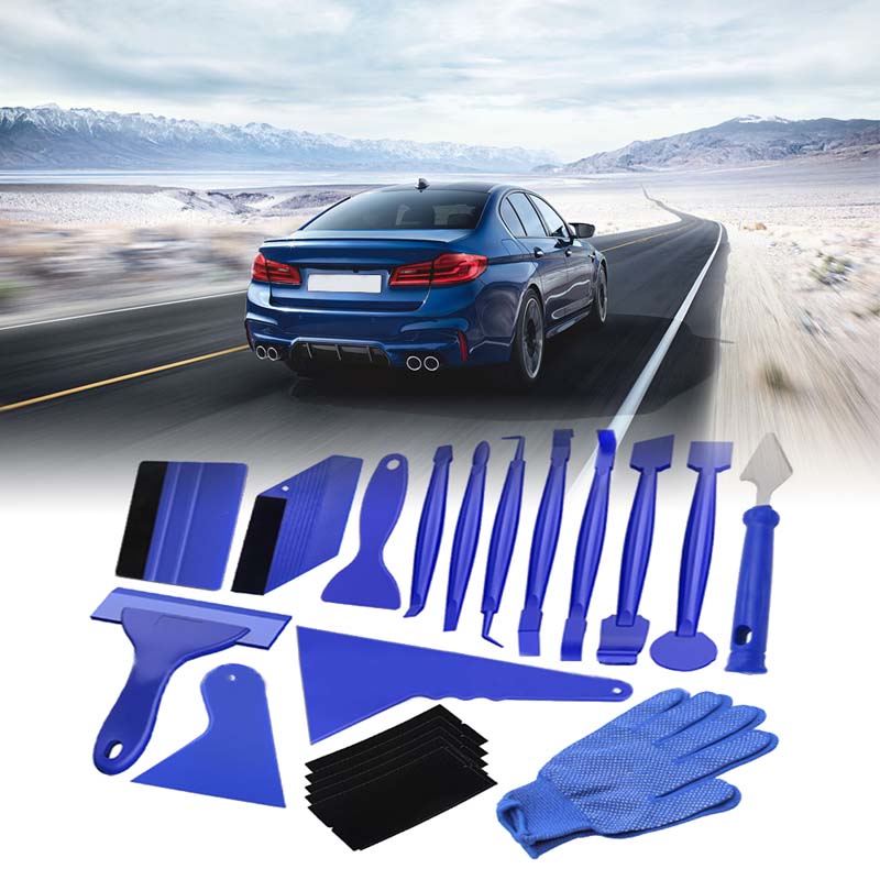 21pcs Portable Felt Edge Squeegee Tool Cars Vinyl Wrap Application Decal Scraper Auto Cleaning Car Brush Tools Accessories