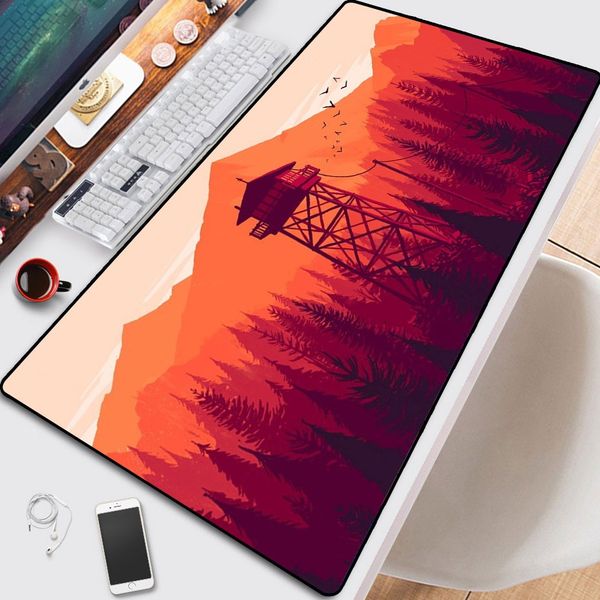 Deep forest firewatch Laptop Gamer Mousepad Gaming Mouse Pad Large Locking Edge Keyboard office deak mouse pad carpet