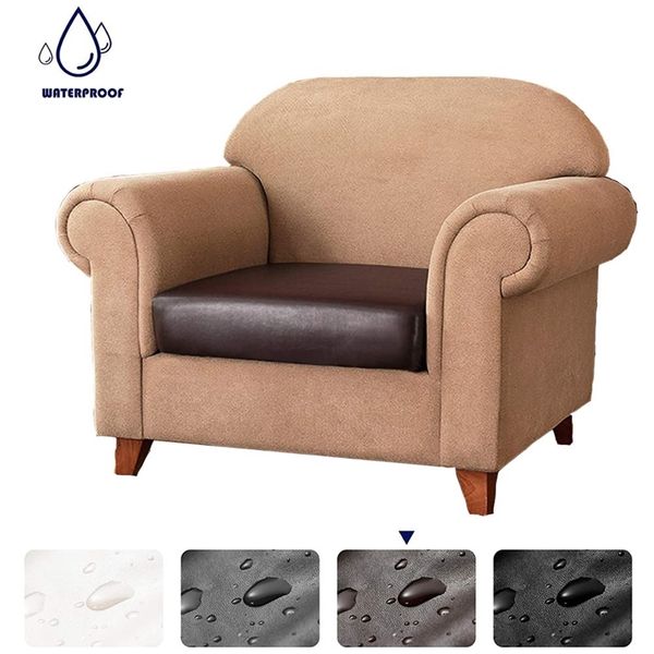 1-2-3-4 Seater PU Leather Sofa Seat Cushion Cover Waterproof Removable Washable Slipcover Pet Furniture Protector Couch Covers 211102