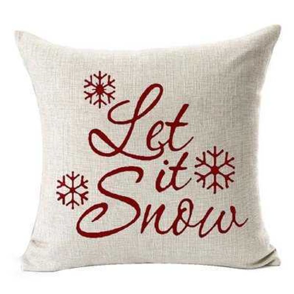 Christmas Snowflake Cushion Covers 45*45cm Linen New Year Home Sofa Throw Pillow Case Christmas Decoration Pillow Cover Party Supplies