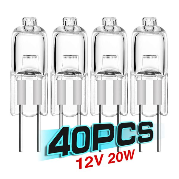 40PCS-LOT SALE Ultra g4 12 v 20 w halogen lamp G 4 12V bulb inserted beads crystal lamps halogens bulbs 20W 12V- low price