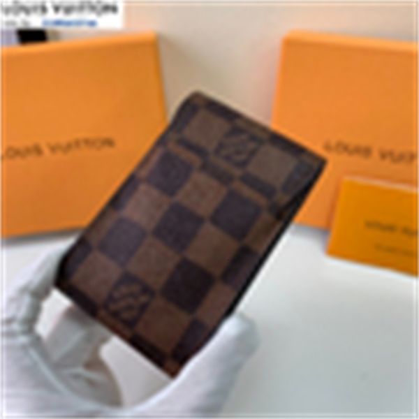 Pouches Long Brand Real Designer Chain Luxury Holders Women M62034 Leather Classic Wallets Chessboard Wallet Smoke Key Card Bag Brown Phone