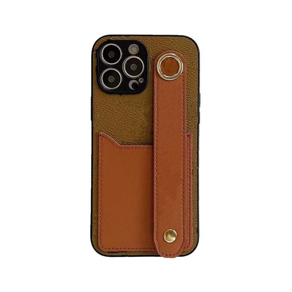 Luxury Phone Cases For iPhone 15 14 14Pro 14Plus 15Pro 15ProMax 13 12 11 pro max X XS Fashion Hand bowl belt Leather Card Holder Pocket Desi