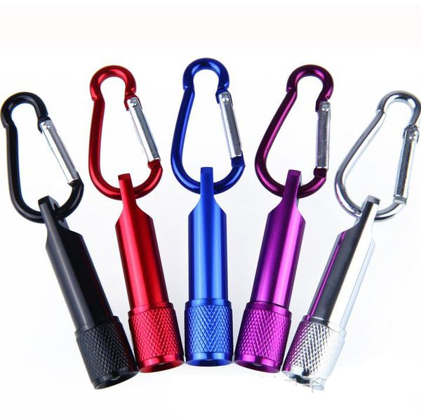 New LED Gadget Mini Flashlight Aluminum Alloy Torch with Carabiner Ring Keyrings Key Chain LEDFlashlight Mini-light Flashlights