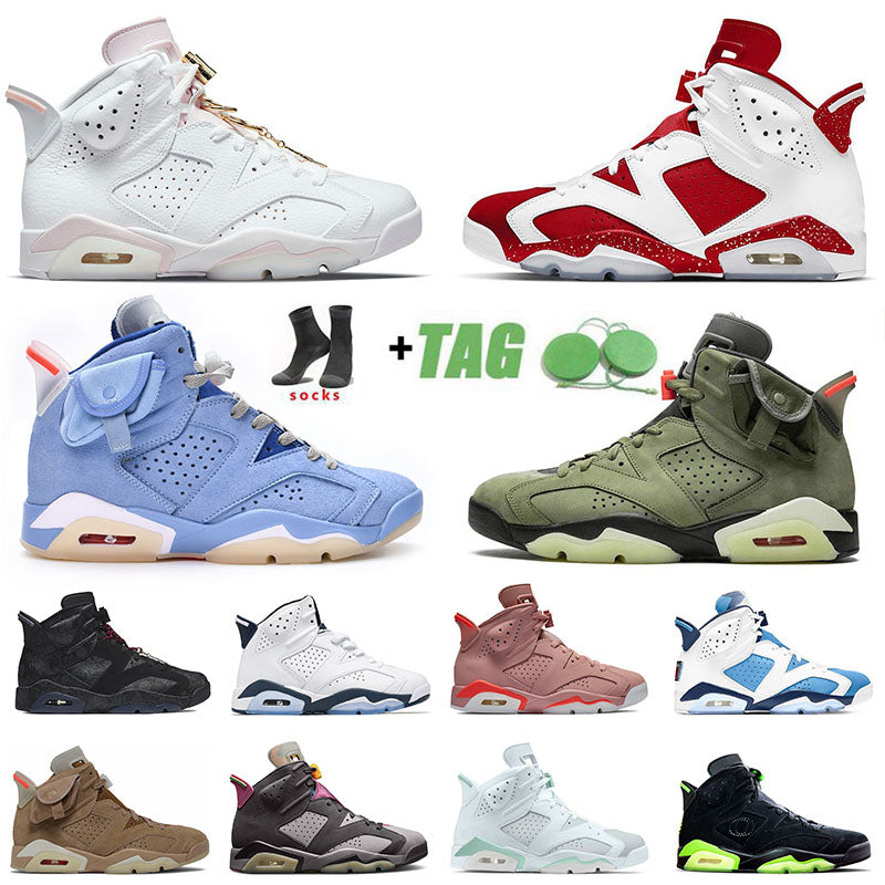 Jumpman 6 6s VI Basketball Shoes Mens Womens Designer Gold Hoops Tag Unc Tiffany Midnight Navy Blue Infrared Designer Sports Sneakers Trainers