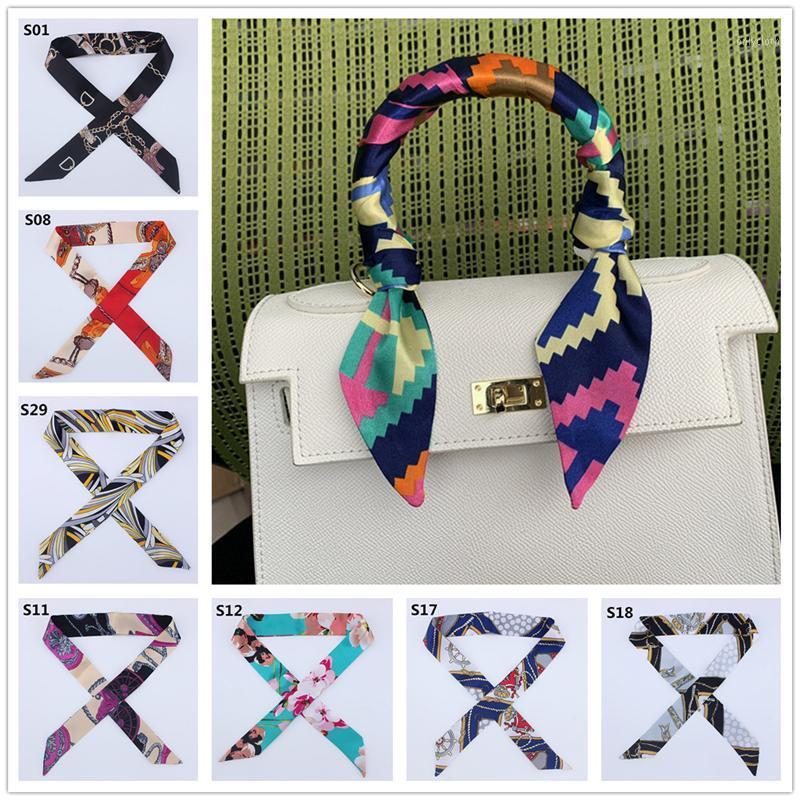 Scarves 2021 Silk Skinny Scarf Women Print Designer Hair Band For Ladies Long Ribbon Bag Scarfs Tie Female Fashion