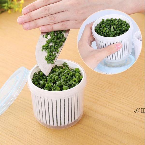 Kitchen Drain Storage Box Drain Sealed Box For Ginger Garlic Onion Refrigerator Food Drain Fresh Kitchen Accessories RRE11774