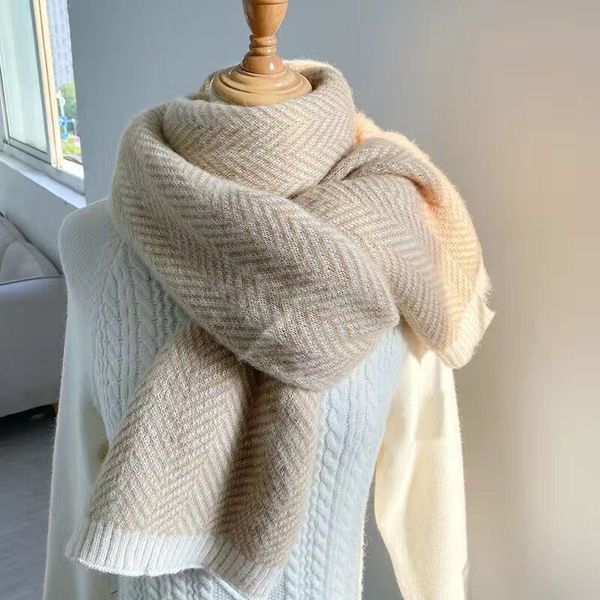 Fashion leisure style scarves versatile student scarf Japanese lovely knitting wool thickened women&#039;s warm neck winter knitting shawl h