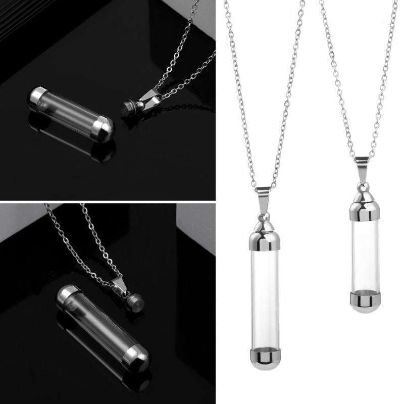 Chains Keepsake For Ash Sand Steel Chain DIY Jewellery Lucky Charm Perfume Jars Glass Vial Necklace Wishing Bottle Pendant