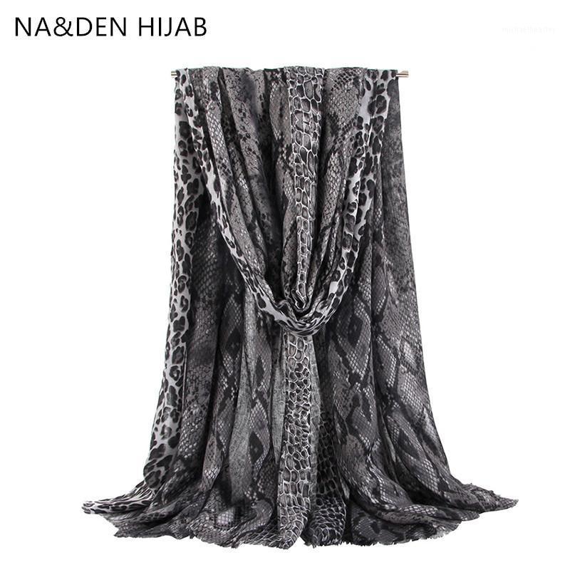 Scarves 1PCS Snake Prints Shalws Hi-Q Lady Wraps Islamic Bandana Classic Leopard Soft Scarf Muslim Hijab Long Muffler