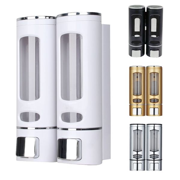 Single-Double 400ml Soap Dispenser Wall-mount Shower Bath Shampoo Liquid Container Bathroom Washroom Accessories 211206