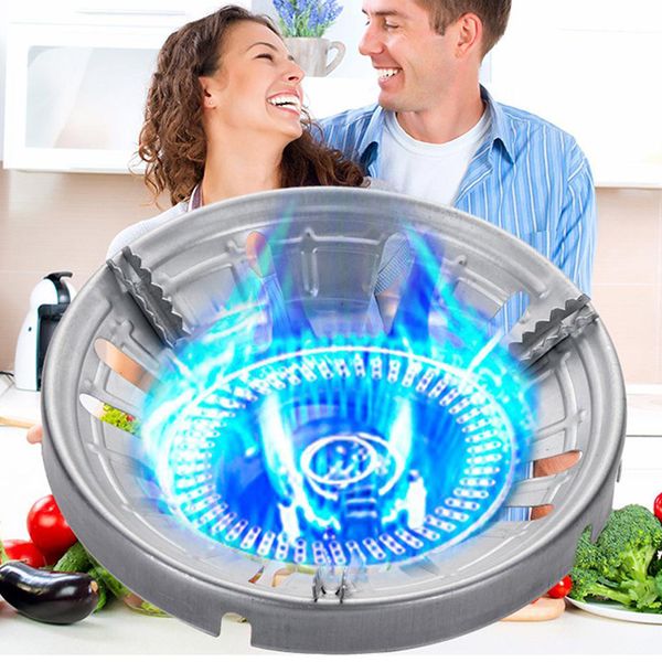 Stainless Steel Cookware Parts Poly-fire Heat-insulating Energy-saving Cover Gas Stove 9-hole Fixed Bracket Wind-proof Ring Natural Gas Refl