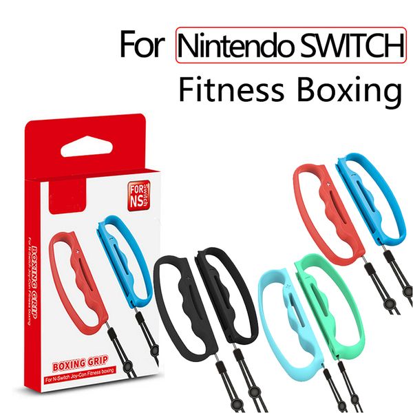 Fitness Boxing Grip Game Accessories Boom Games Controllers Handle Grips For Nitnendo Switch Joy Con With Wrist Strap Assit Tool 2PCS-Pair