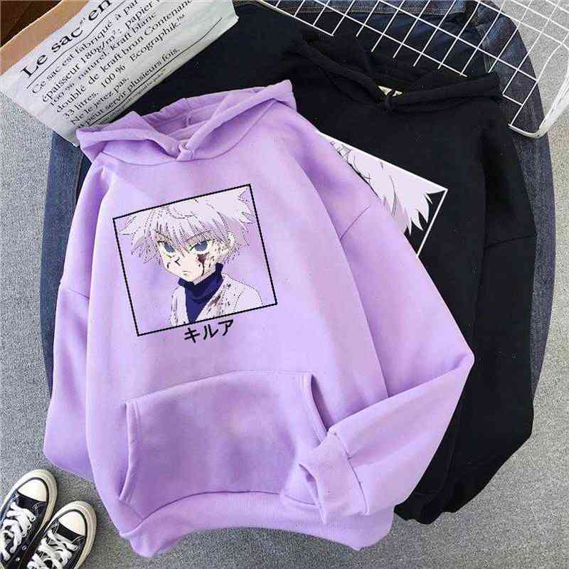 Hunter X Killua Hoodie Japanese Anime Womens Hooded Sweatshirt Harajuku Fun Cartoon Long Sleeve Casual Overisze