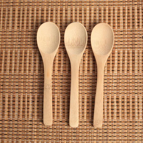 12.8cm-5inch Wooden Spoon Ecofriendly Tableware Bamboo Scoop Coffee Honey Tea Soup Spoon Teaspoon Stirrer Cooking Utensil Tool RRE12648