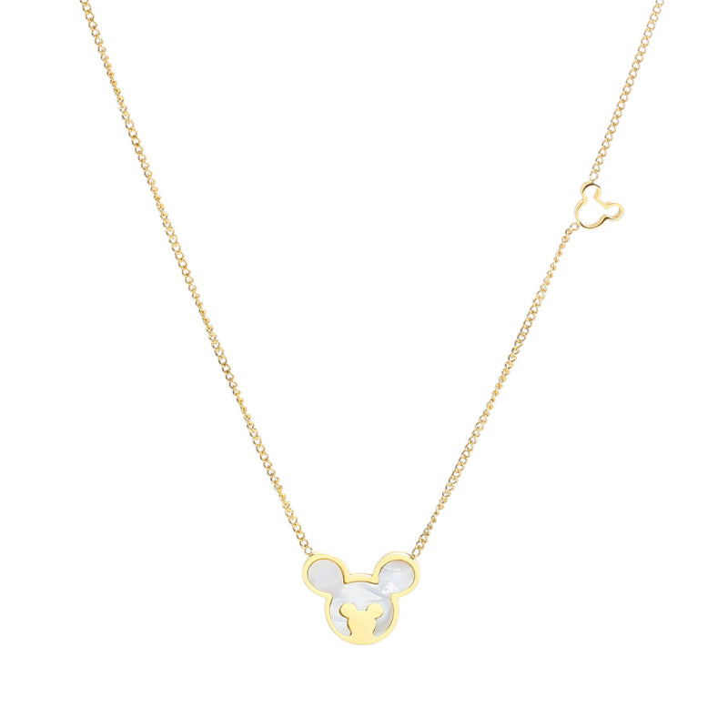 Young Ladies Cute 18K Gold Plating Mouse Pendant Choker Necklace INS Style Jewelry