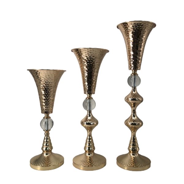 Gold iron Vase Simple Gold Metal Tube Flower Vases Tall Home Decor senyu901